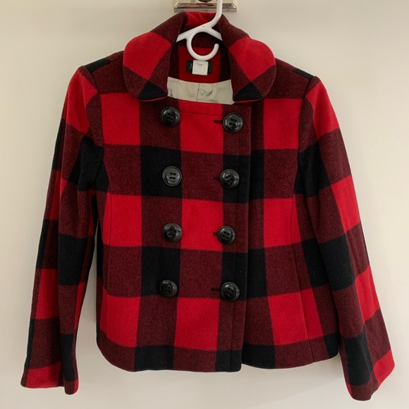Buffalo plaid button down jacket